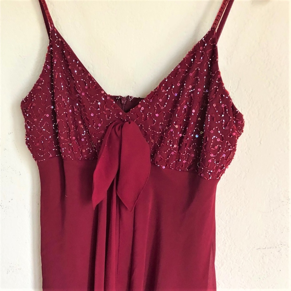 NWT Eva Blue Burgundy Sequin Cocktail Dress
